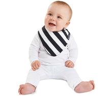 Load image into Gallery viewer, The fashion banana wonder bib is ideal for babies who drool. This fashionable, reversible bib has three layers. A high-quality print, a PU waterproof layer and a very absorbent 100% cotton towelling layer. The close-fitting neck means there are no leaks. The bright colours and patterns are appealing to both parents and infants. This bandana wonder bib is the perfect baby shower or newborn gift. SIZE: 4mths - 3 years