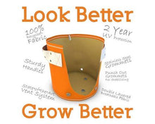 Load image into Gallery viewer, Garden care made easy with Bloombagz herb, shrub and flower planter with option to hang. Use indoor or outside gardens for lush plants all year round. Perfect landscape gardening for small spaces. Can also be used as a storage solution. Environmentally friendly made out of 100% recycled materials. Promotes growth of healthy roots and happy plants.