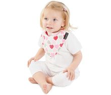 Load image into Gallery viewer, The fashion banana wonder bib is ideal for babies who drool. This fashionable, reversible bib has three layers. A high-quality print, a PU waterproof layer and a very absorbent 100% cotton towelling layer. The close-fitting neck means there are no leaks. The bright colours and patterns are appealing to both parents and infants. This bandana wonder bib is the perfect baby shower or newborn gift. SIZE: 4mths - 3 years