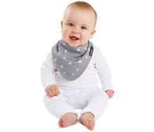 Load image into Gallery viewer, The fashion banana wonder bib is ideal for babies who drool. This fashionable, reversible bib has three layers. A high-quality print, a PU waterproof layer and a very absorbent 100% cotton towelling layer. The close-fitting neck means there are no leaks. The bright colours and patterns are appealing to both parents and infants. This bandana wonder bib is the perfect baby shower or newborn gift. SIZE: 4mths - 3 years